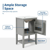 20" Bathroom Vanity with Sink, Bathroom Cabinet with Soft Closing Door, Storage Rack and Open Shelf, WF308492AAE