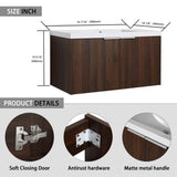 Modern Design 36 Inch Float Mounting Bathroom Vanity With Sink Soft Close Door,2 W99952552