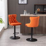 A&A Furniture,Swivel Velvet Barstools Adjusatble Seat Height from 25-33 Inch,17.7inch base, Modern W114359280