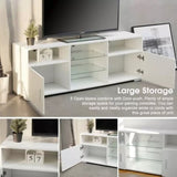 TV Stand for 32-60 inch TV, Modern Television Table Center Media Console with Drawer and Led Lights, W2301P143103