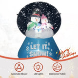 5.9 FT Lighted Christmas Inflatable Decoration, Large Inflatable Snow Globe with Snowman Family, 42777948