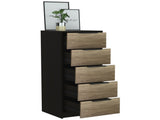 Kaia 5 Drawer Dresser, Vertical Dresser -Black / Pine B20092018