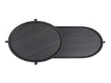 Round Coffee Table with Storage Tray 2 Tier Oval End Tables Wooden Small Side Table for Living Room 92560244