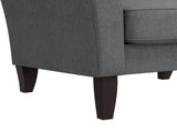Dorset Arm Accent Chair in Smoky Gray Velour with Dark Brown Solid Wood Legs B127P495071
