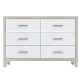 Elegant High Gloss Dresser with Metal Handle,Mirrored Storage Cabinet with 6 Drawers for N733P205355K