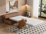 Twin Size Folding Ottoman Sleeper Bed with Mattress Convertible Guest Bed Brown WF307724AAD
