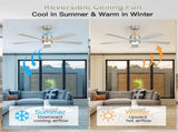 52 Inch Ultra Quiet Reversible Ceiling Fan with Light - Dimmable LED, Memory & Timer for Large Room W934P414051