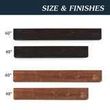 48" Rustic Wood Fireplace Mantel , Wall-Mounted & Floating Shelf for Home Decor W1390111289