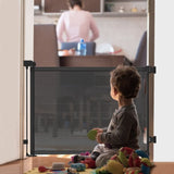 61in Wide Retractable Safety Gate - Adjustable for Doorways, Stairs & Patios - One-Hand Lock/Unlock, 53550805