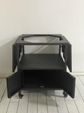 Outdoor Grill Table for Big Green Egg Style BBQ, Metal Grill Cart 2 Folding Panels, Compatible W3190P305785