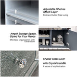 60" Mirrored TV Stand with Crushed Diamond Glass Doors - Modern Media Entertainment Center for W1445P301422