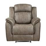Classic Sandy Brown 1pc Reclining Chair Plush Comfort Pillow-Top Arms Vertical Tufting Solid Wood B011P173410