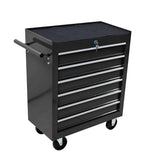 6 DRAWERS MULTIFUNCTIONAL TOOL CART WITH WHEELS-BLACK 69021719