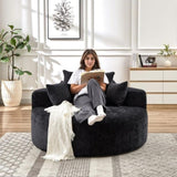55''L Chenille Sponge single sofa,No Assembly Required,Fluffy Modern Sleeper Chair for Living room, W834P221028