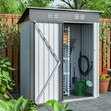 ZNTS 5 X 3 Ft Outdoor Storage Shed, Galvanized Metal Garden Shed With Lockable Doors, Tool Storage Shed W1212110294