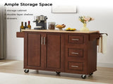 Kitchen Island with Drop Leaf Countertop, Rolling Kitchen Island Cart , Barn Door Kitchen Island 99282350