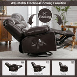 Massage Swivel Rocker Recliner Chair with Vibration Massage and Heat Ergonomic Lounge Chair for W1521130741
