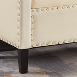 ZNTS Upholstered Tufted Button Storage Bench with nails trim,Entryway Living Room Soft Padded Seat with W2186139089