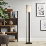 ZNTS Metal Floor Lamp with Glass Cylinder Shade B03599405