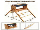 Large Chicken Coop with Upgraded Perches, Wooden Outdoor Chicken Cage with Large Nesting Box, 18361125