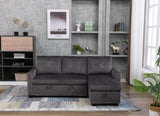77 Inch Reversible Sectional Storage Sleeper Sofa Bed L-Shape 2 Seat Sectional Chaise With Storage W120343143