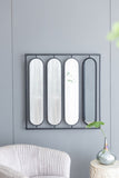 36" x 36" Large Four Oval Wall Mirror with Black Square Frame, Home Decor for Living Room, Bedroom, W2078124365