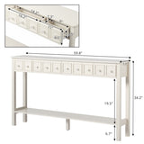 ZNTS [Replace code:71522742]Long Console Table Entryway Table with Different Size Drawers and Bottom 79017046