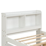 Twin Bed with Trundle,Bookcase,White W50440496