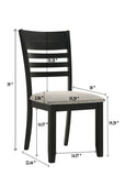 2pc Contemporary Dining Side Chair Upholstery Chair Ladder Back Wooden Dining Room Furniture Gray B011P264141