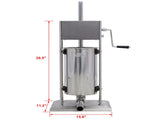 Stainless Steel Commercial Sausage Stuffer,Dual Speed Vertical Sausage Maker 32LB/15L, Meat Filler W46557797