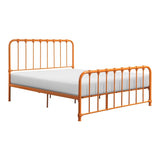 Metal Bed Orange Finish Full Platform Bed 1pc, Bed in a Box B011P265603