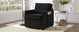 Upholstered Convertible Sleeper Sofa, 31.5" Pull Out Sofa Bed with 5-Position Adjustable Backrest, N719P272689B