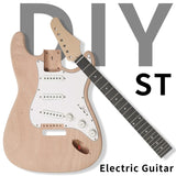 ZNTS DIY 6 String ST Style Electric Guitar Kits with Mahogany Body, Maple Neck and Accessories 49027132