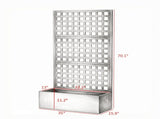 Black 35"x16"x70" Galvanized Raised Garden Bed Planter Box with Trellis for Climbing Vegetables & 37788703