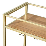 ZNTS Bar Serving Cart Gold 99092502