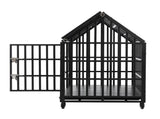 55" Heavy Duty Dog Crate Large Dog cage Strong Metal Dog Kennels and Crates for Large Dogs with 4 W206P453115