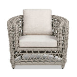 Everly 37.5" Woven Frame Barrel Deep Seating Patio Arm Chair, Oat Beige Axroma Olefin B2719P245982