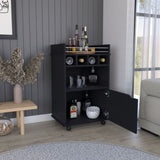 Phoenix Bar Cart with 2 Open Shelves 4 Cubbies and Cabinet B070P173181