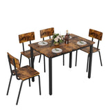 5-Piece Dining Table Set with 4 Chairs, 43" Kitchen Table & Chairs Set for 4, Dining Room Table with W578133461