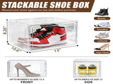 Shoe Storage Box, 8 Pack Clear Plastic Stackable Shoe Organizer with Magnetic Door 08870739