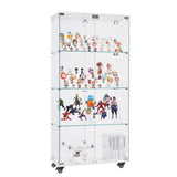 4 Tier Glass Display, Double Door Glass with Two Locks, Floor Standing Storage W1668P241907