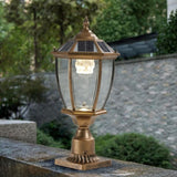 Retro gold Solar Column Headlights With Dimmable LED 1 pack W1340133339