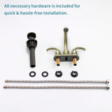 Bathroom Faucet 2-Handle Brushed Gold with Aerator, Swan Style 4-inch Centerset Vanity Sink with T3177P277484