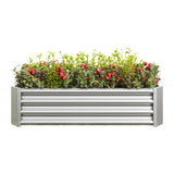 ZNTS Metal Raised Garden Bed, Rectangle Raised Planter 4×2×1ft for Flowers Plants, Vegetables Herb Silver 12226437