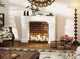 43.3" W x 42.8" H White Electric Fireplace for Ambient Heating, Freestanding 01613921
