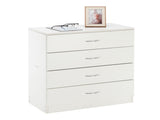 MDF Wood Simple 4-Drawer Dresser White 62425623