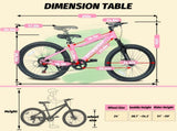 24 Inch Youth Mountain Bike with 7 Speeds & Front Suspension Durable Steel Frame, Alloy Rims & Disc W709P463455