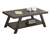 ZNTS Athens Contemporary Wood Shelf Coffee Table in Weathered Espresso T2574P164644