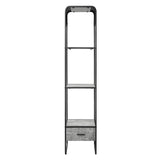 Concrete Grey and Black 2-shelf Side Pier with 1 Drawer B062P186549