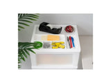 4-Drawer Narrow Plastic Storage Drawer Cart with Organizer Top, White 97508809